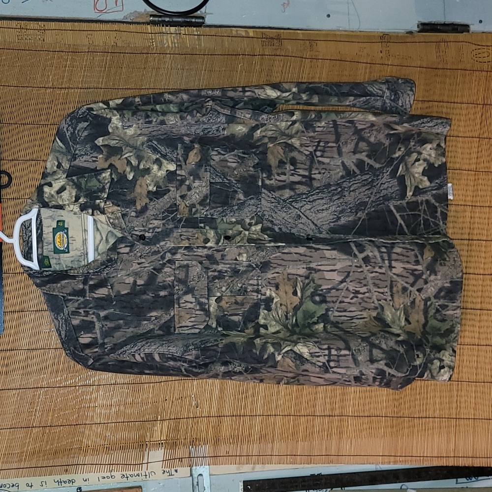 Cabela's Men's Heavy Chamois Mossy Oak Camo Long Sleeve Shirt 2XLT XXLT tall